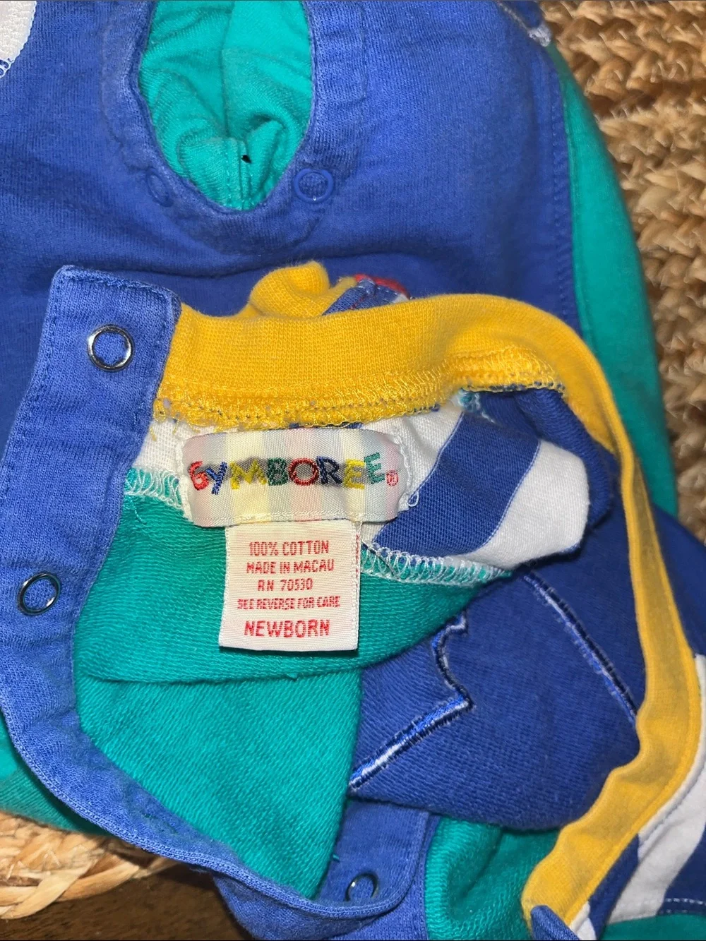 Vintage Gymboree newborn outfit. Baseball colorful